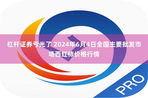 杠杆证券亏光了 2024年6月4日全国主要批发市场西红柿价格行情