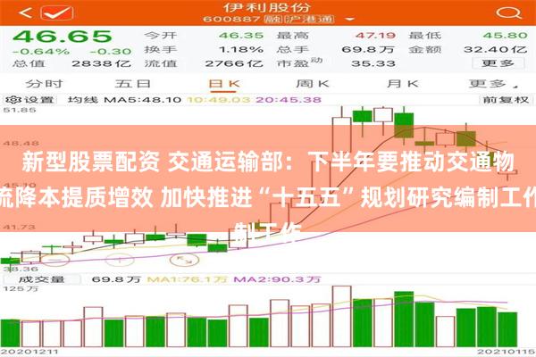 新型股票配资 交通运输部：下半年要推动交通物流降本提质增效 加快推进“十五五”规划研究编制工作