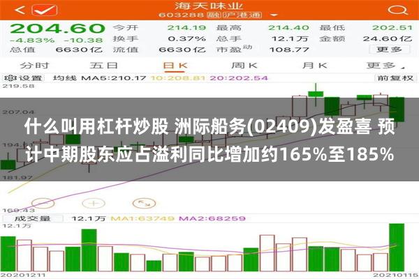 什么叫用杠杆炒股 洲际船务(02409)发盈喜 预计中期股东应占溢利同比增加约165%至185%