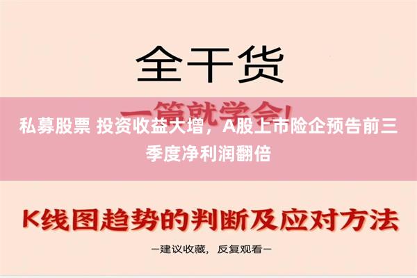 私募股票 投资收益大增，A股上市险企预告前三季度净利润翻倍