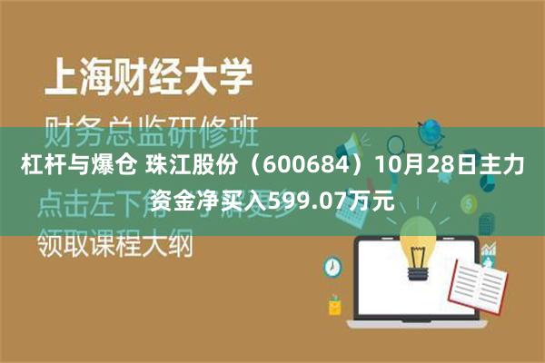 杠杆与爆仓 珠江股份（600684）10月28日主力资金净买入599.07万元