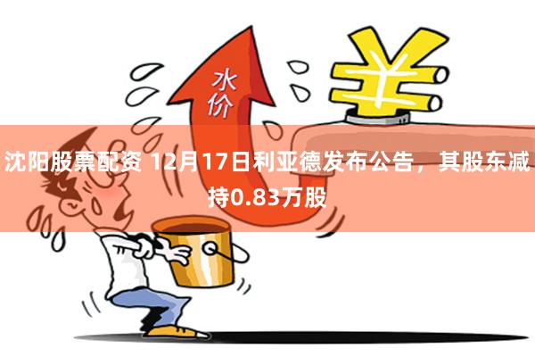 沈阳股票配资 12月17日利亚德发布公告，其股东减持0.83万股